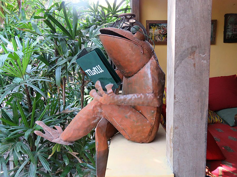 frog reading menu