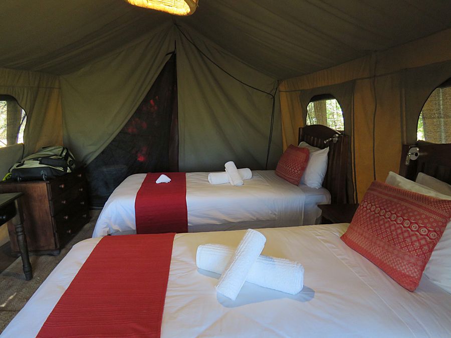 inside tent