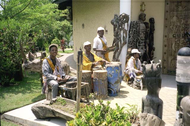 Musicians in front of Arusha Cultural Center