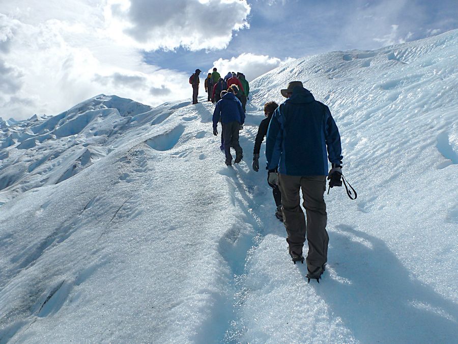 Uphill on glacier