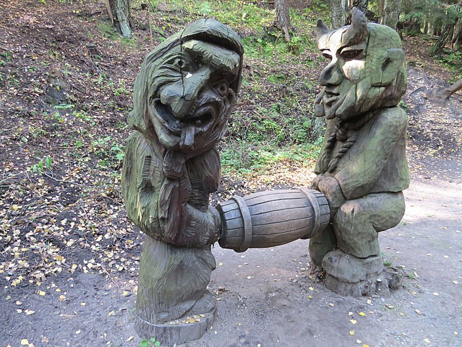 Wood statues