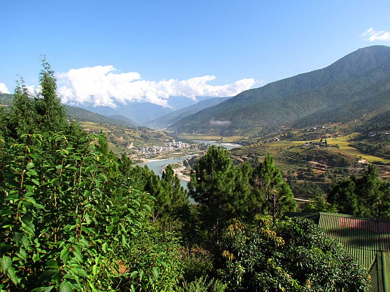 View from Meri Phuensum Lodge