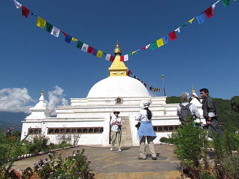 tourists at stupa
