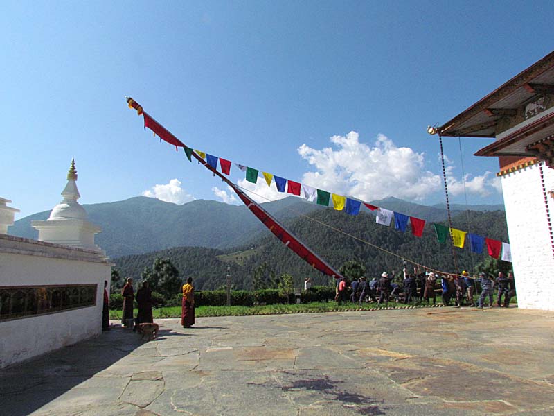 Prayer flag pole falling