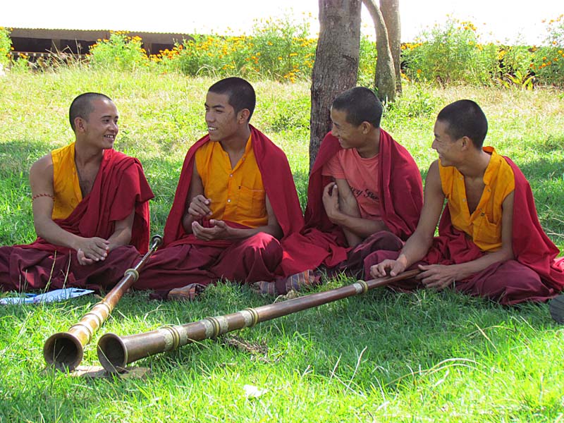 monks practicing