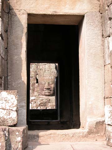 Buddha through doorway