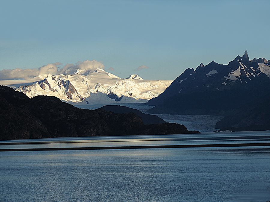 Grey Glacier at sunset