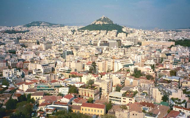 Lykavittos Hill from the Acropolis