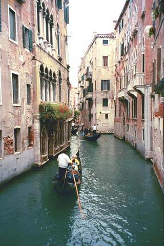 Gondolas on a Venice canal