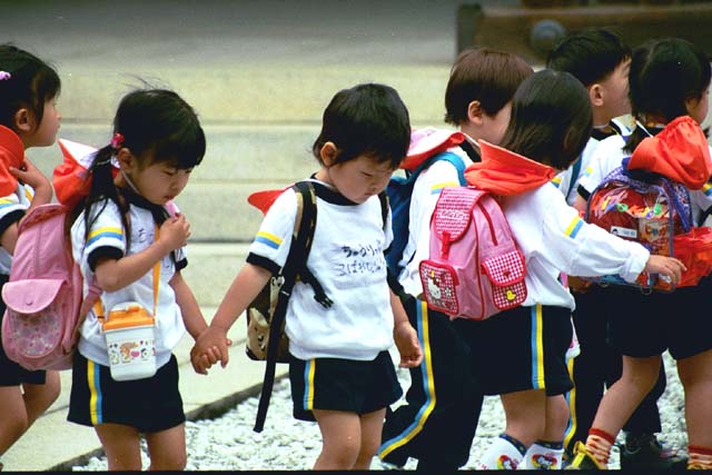 School kids at Meiji Shrine in Tokyo