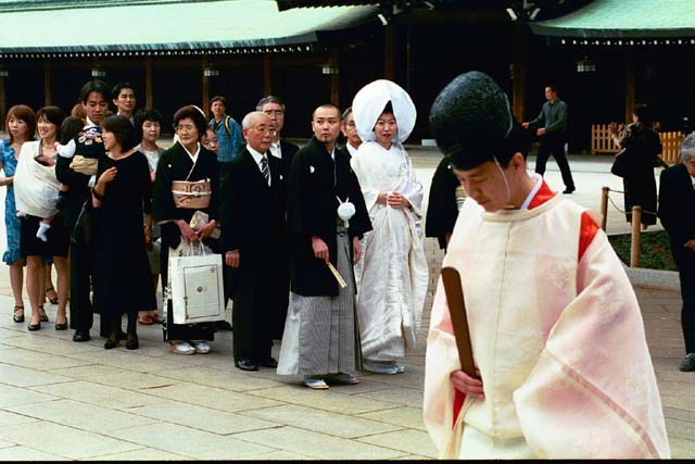 Traditional wedding procession at Meiji