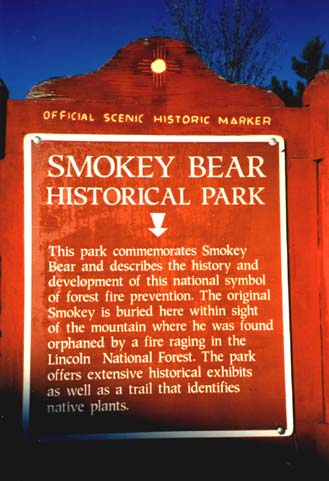 Smokey Bear Historical Marker