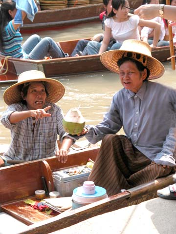 Vendors at floating market