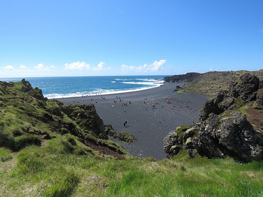 black sand beach