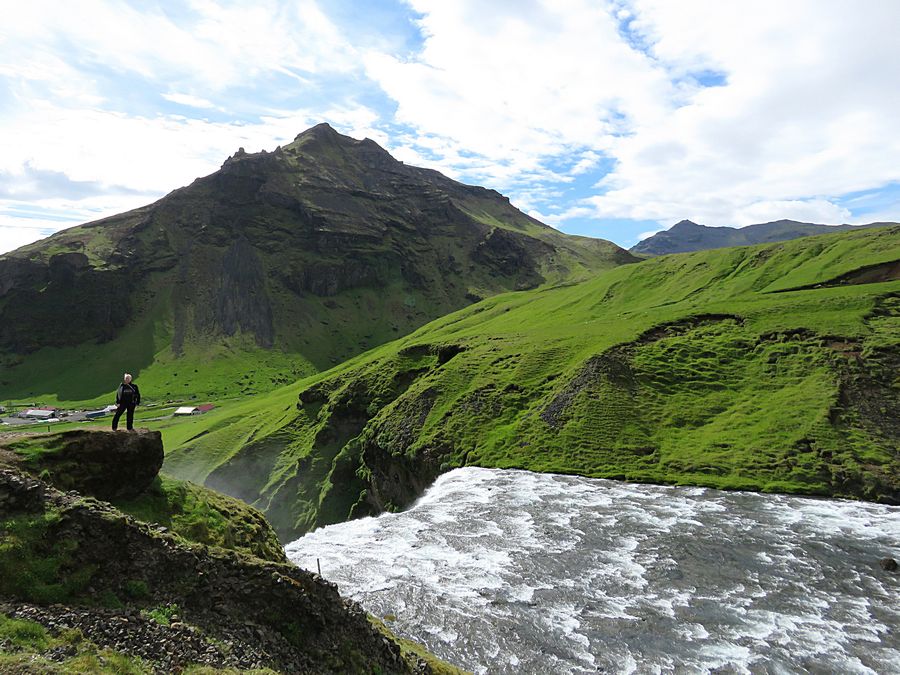 above waterfalls