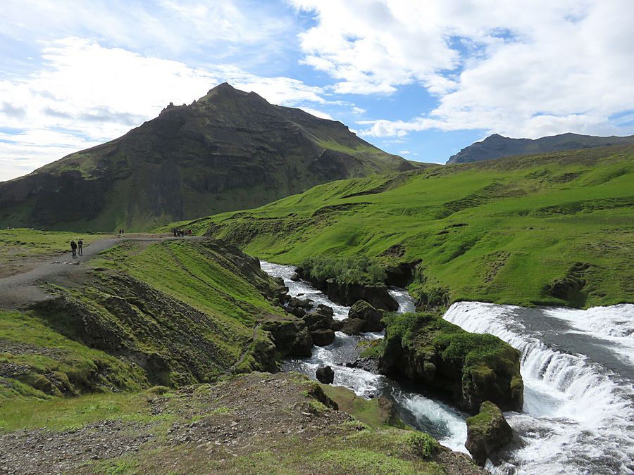 above waterfalls